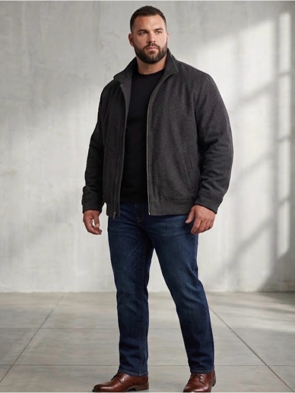 Old Navy Men's Dark Charcoal Zip-Front Shirt Jacket